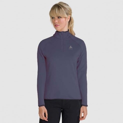 PULLOVER MUJER ODLO MIDLAYER 1/2 ZIP CARVE WARM