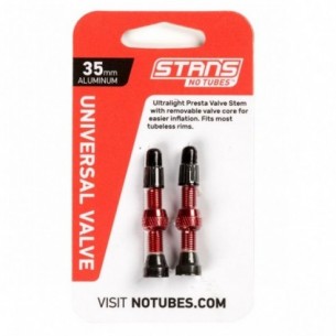 VALVE TUBELESS STANS NOTUBES 35MM ROUGE
