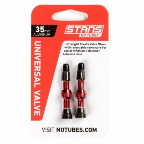 TUBELESS VALVE STANS NOTUBES 35MM RED
