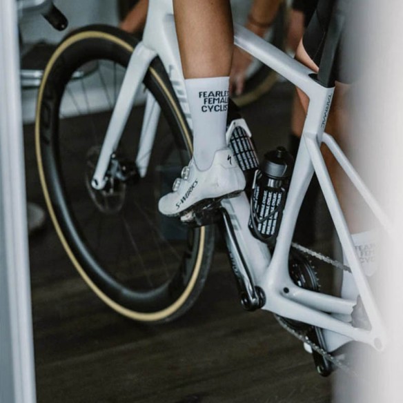 Veloine Fearless Female Cyclist Socks White