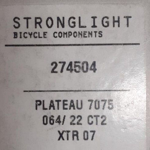 Plato Stronglight CT2 XTR 2007 22 dientes