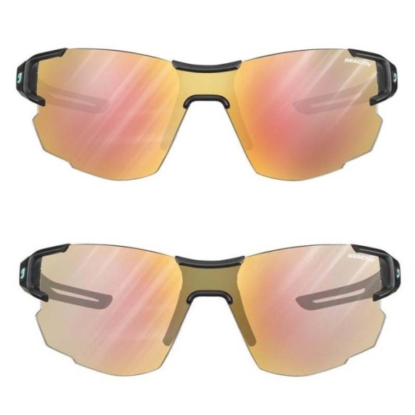 JULBO AEROLITE REACTIV MATT TRANSLUCENT BLACK / PASTEL PINK / 1-3 LIGHT AMPLIFIER SUNGLASSES