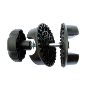 Sistema de montaje Peruzzo con perilla cuadrada y redonda de 30 mm de diámetro.