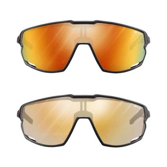 JULBO RUSH MATT BLACK-RED REACTIV 1-3 LIGHT AMPLIFIER SUNGLASSES