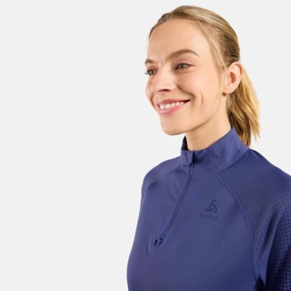 PULLOVER FEMME ODLO ZEROWEIGHT WARM HALF-ZIP RUNNING MID LAYER 2.0
