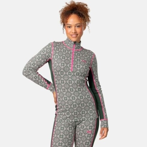 KARI TRAA ROSE HALF ZIP BASE LAYER TOP 100% MERINO